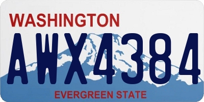 WA license plate AWX4384