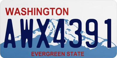 WA license plate AWX4391