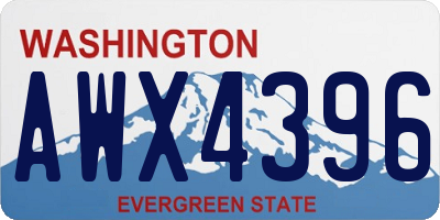 WA license plate AWX4396