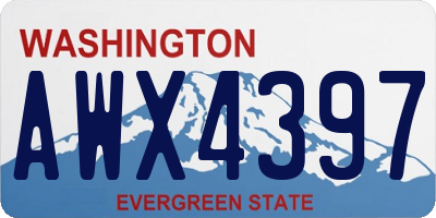 WA license plate AWX4397