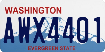 WA license plate AWX4401