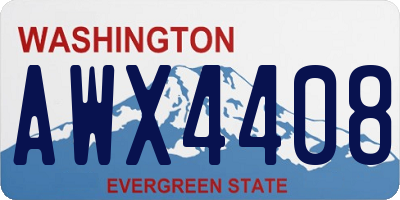 WA license plate AWX4408