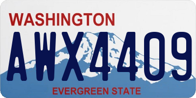 WA license plate AWX4409
