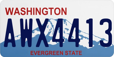 WA license plate AWX4413