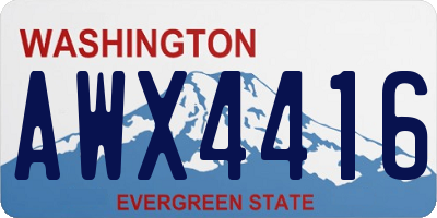 WA license plate AWX4416