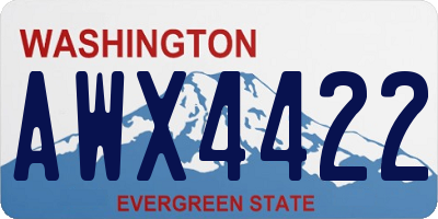 WA license plate AWX4422