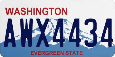 WA license plate AWX4434