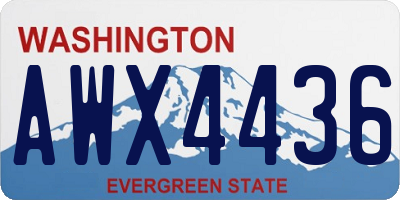WA license plate AWX4436