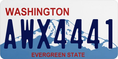 WA license plate AWX4441