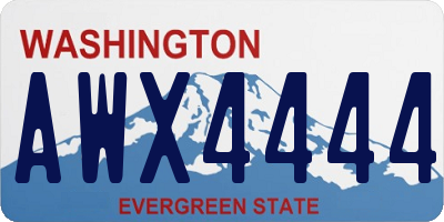 WA license plate AWX4444
