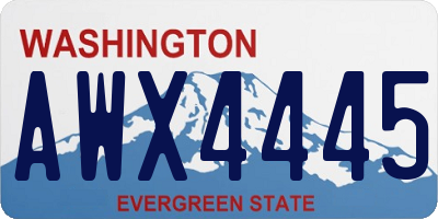 WA license plate AWX4445
