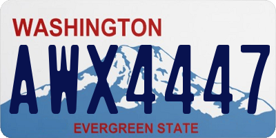 WA license plate AWX4447
