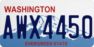 WA license plate AWX4450