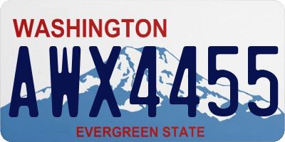 WA license plate AWX4455