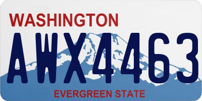 WA license plate AWX4463