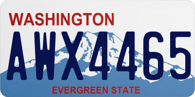 WA license plate AWX4465