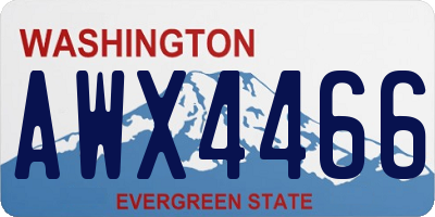 WA license plate AWX4466