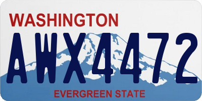 WA license plate AWX4472