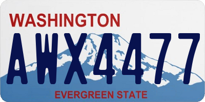 WA license plate AWX4477