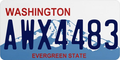 WA license plate AWX4483