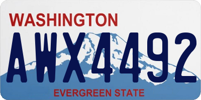 WA license plate AWX4492