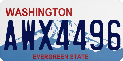 WA license plate AWX4496