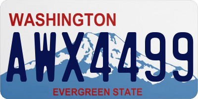 WA license plate AWX4499
