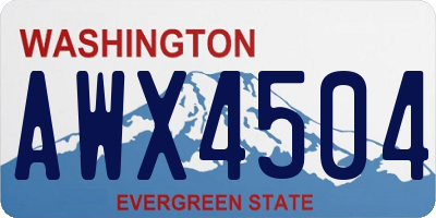 WA license plate AWX4504
