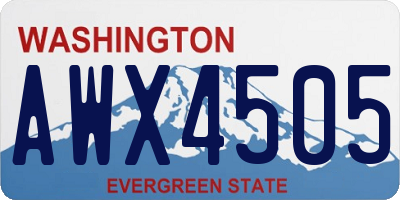 WA license plate AWX4505