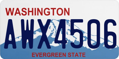 WA license plate AWX4506