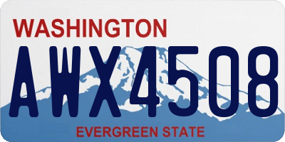 WA license plate AWX4508