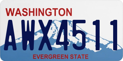 WA license plate AWX4511