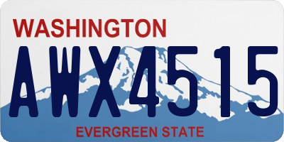 WA license plate AWX4515