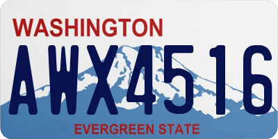 WA license plate AWX4516