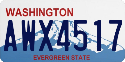 WA license plate AWX4517