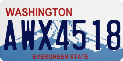 WA license plate AWX4518