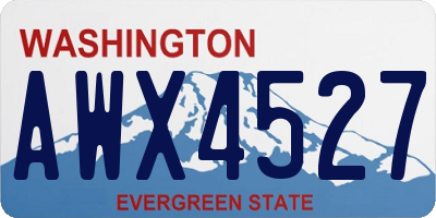 WA license plate AWX4527