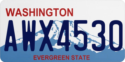WA license plate AWX4530