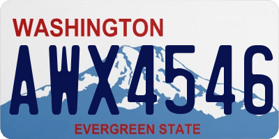 WA license plate AWX4546