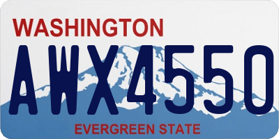 WA license plate AWX4550