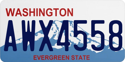 WA license plate AWX4558