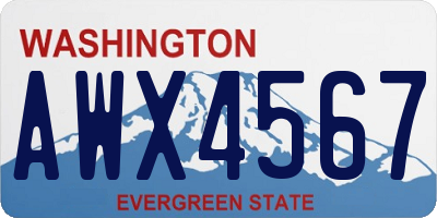 WA license plate AWX4567