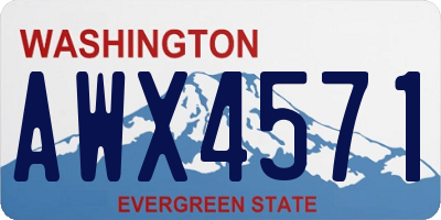 WA license plate AWX4571