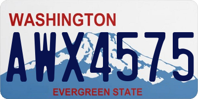 WA license plate AWX4575