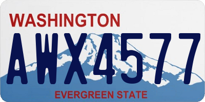 WA license plate AWX4577