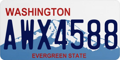 WA license plate AWX4588