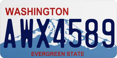 WA license plate AWX4589