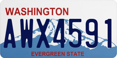 WA license plate AWX4591