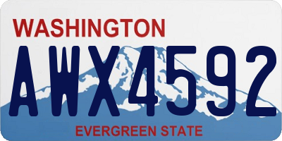 WA license plate AWX4592