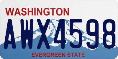 WA license plate AWX4598